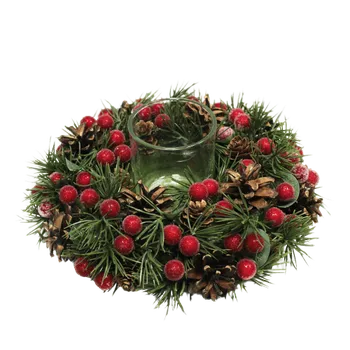 Vánoční dekorace Vánoční svícen Bobule červená