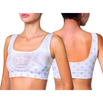 Dámský Crop Top Meméme Polka Dot Chamomile Bílá M
