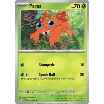 Sběratelská karetní hra Paras 046/165 - Scarlet & Violet 151 Typ karty: Non-Holo