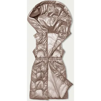 Dámská vesta Bledě růžová vypasovaná vesta s kapucí (B8172-51) odstíny růžové XL (42)