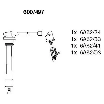 Zapalovací kabel Sada kabelů pro zapalování, , 2750123B70, BREMI, 600/497