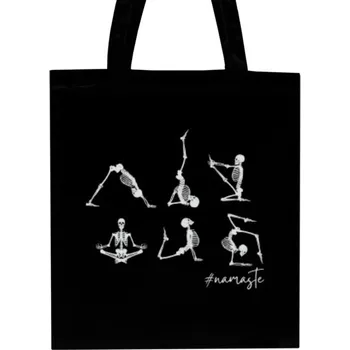 Pánské tričko Nákupní taška unisex s potiskem Jóga kostlivci