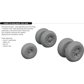 Plastikový model Eduard 1/48 Sea King wheels (AIRFIX)