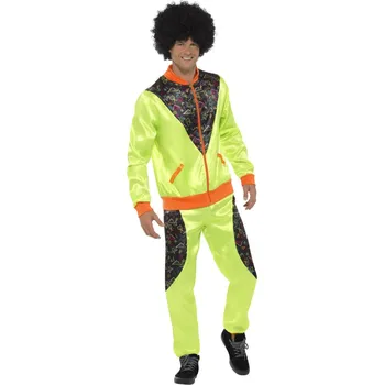 Karnevalový kostým Pánský kostým šusťáková souprava - neonově zelená L