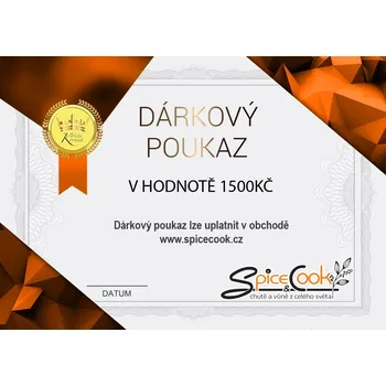 Dárková visačka Koření Koruna Dárkový poukaz v hodnotě 1500kč