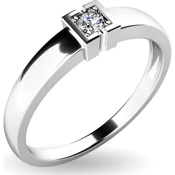 Prsten Zásnubní prsten bílé zlato 585/1000 přírodní diamant 0.060 ct G/SI ZP-10936D velikost 56