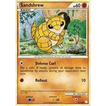 Sběratelská karetní hra Pokémon HS 079/123 Sandshrew - HeartGold SoulSilver Stav: Excellent, Verze: NORMAL