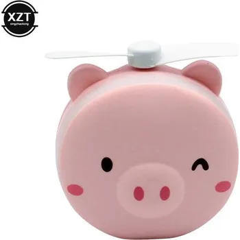 Vzduchotechnika Roztomilý mini USB ventilátor s LED světlem a zrcátkem - F