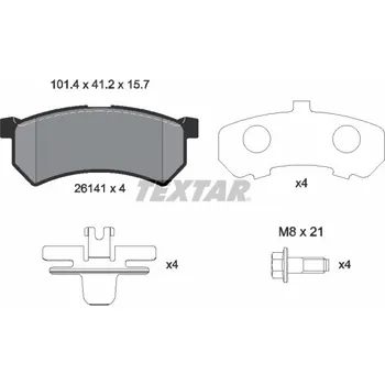 Brzdová destička Sada brzdových destiček, kotoučová brzda TEXTAR 2614101