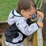 Yháček Softshellová bunda Yháček, zimní, Lesní zvěř na šedé Velikost: 98