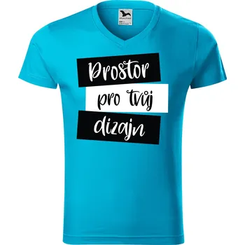 Pánské tričko Pánské SLIM tričko (v-střih) s vlastním potiskem Barva: Tyrkysová, Velikost: 2XL