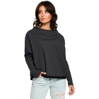 Dámská košile B094 Oversized top s výstřihem do V na zádech - grafitový EU L/XL