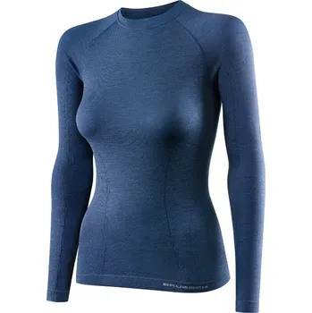 Dámské tričko Brubeck Active Wool LS dámské triko Barva: Jeansová, Velikost: S