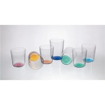 Sklenice Bohemia Royal Crystal Sklenice na vodu 6 ks 330 ml SIDRA, barevné dno