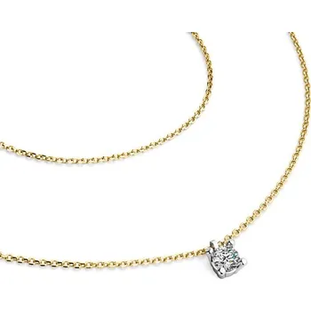 Náhrdelník Dámský náhrdelník žluté zlato 585/1000 přírodní diamant 0.130 ct G/SI s briliantem 10828-NH02-ZLB délka 40 cm