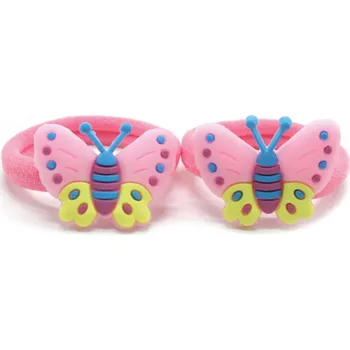 Gumičky s motýlkem, 2 ks Barva: středně růžová