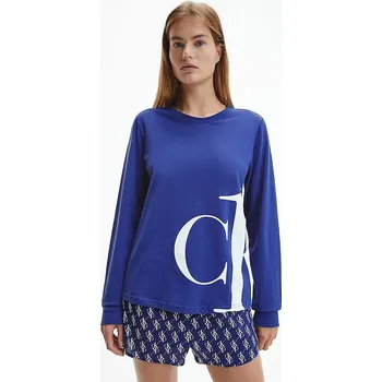 Dámské pyžamo Monogram tričko na spaní - QS6573E - C8Q - Tmavě modrá L tm.Modrá