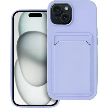 Pouzdro na mobilní telefon Silicone CARD case pouzdro / kryt s přihrádkou Apple iPhone 15 Plus (6,7"), violet