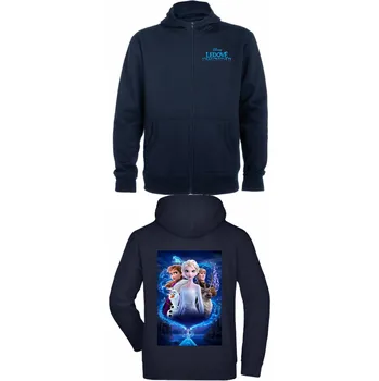 Dívčí mikina Mikina na zip Frozen Wallpaper Barva: Námořnická modrá/Navy, Velikost: L