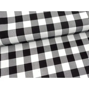 Mirtex Látka FLANEL 165/K5 Kostky velké černo-bílé šíře 150cm Ceník: METRÁŽ: od 1 metrů