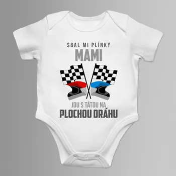 Žertovný předmět Sbal mi plínky, mami - plochá dráha - dětské body s potiskem