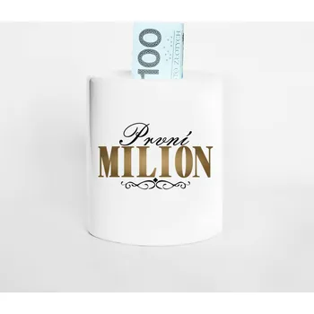 Žertovný předmět První milion - prasátko s potiskem