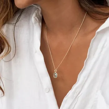 Náhrdelník Boho Design | Aura topaz blue náhrdelník - Bohodesign 0150621