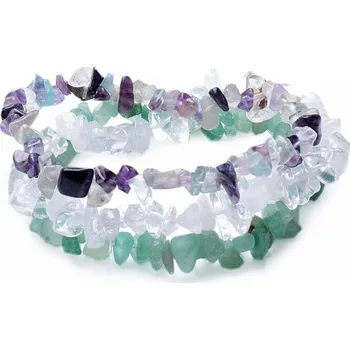 Náramek Sada tří náramků - křišťál, fluorit a avanturín obvod cca 16 až 23 cm