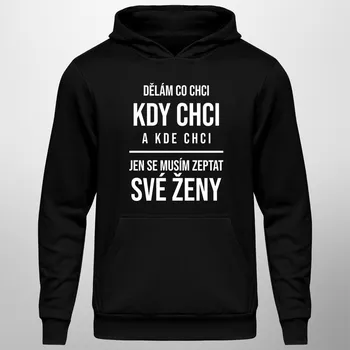 Žertovný předmět Dělám co chci, kdy chci a kde chci - Pánská mikina s potiskem
