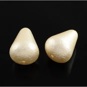 Korálek Q105-20, Plastový korálek, hruška, barva krémová, 29 x 21 mm, 2 ks