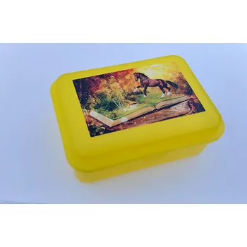 Dóza na potraviny Tvar svačinový box Kůň, žlutý 18 x 13 x 7 cm 1913zl