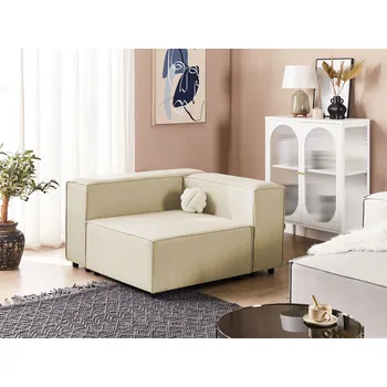 Pohovka Rohový modul béžový lněné čalounění 1místná pohovka křeslo moderní styl obývací pokoj Beliani