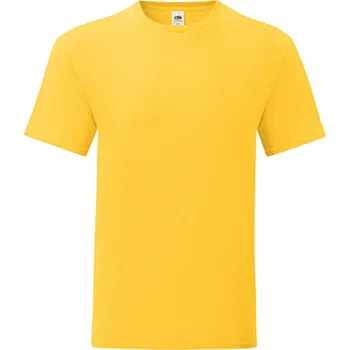 Pánské tričko Fruit of the Loom Lehké pánské rovné bavlněné tričko Iconic 150 g/m Barva: Žlutá slunečnicová, Velikost: M F130