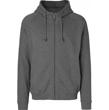 Pánská mikina Neutral mikina na zip s kapucí a zvýšeným límcem Barva: šedá tmavá melír, Velikost: XXL NE63401