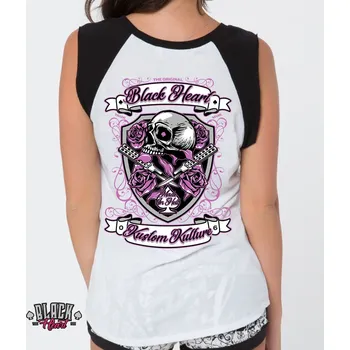 Dámské tričko Dámské Raglanové Tričko BLACK HEART SHIELD Barva: Bílá, Velikost: M