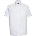 Russell Collection Profesní pánská košile Oxford Russell s krátkým rukávem Barva: Bílá, Velikost: 4XL (49/50) Z933