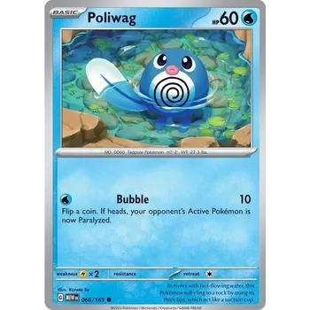 Sběratelská karetní hra Poliwag 060/165 - Scarlet & Violet 151 Typ karty: Non-Holo