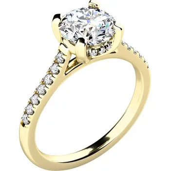 Prsten Dámský prsten žluté zlato 585/1000 přírodní diamant 1.10 ct 10962-ZL-DIA velikost 45