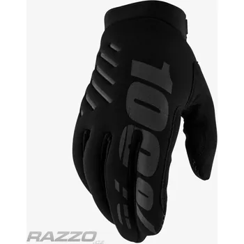 Moto rukavice Dětské zateplené rukavice 100% Brisker Glove Black Grey KS