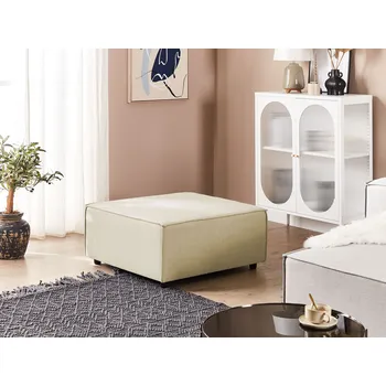 Taburet Taburet béžový lněné čalounění čtvercový podnožka stolek moderní styl obývací pokoj Beliani