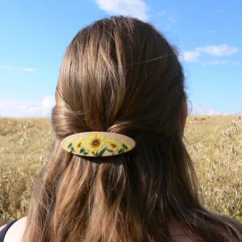Ozdoba do vlasů art-wood.cz Dřevěná spona do vlasů - slunečnice