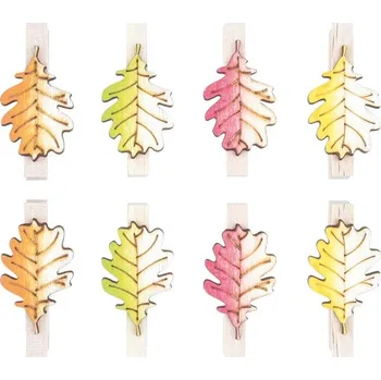 Listy dřevěné na kolíčku 3 cm, 8 ks