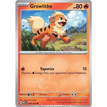 Sběratelská karetní hra Growlithe 058/165 - Scarlet & Violet 151 Typ karty: Non-Holo