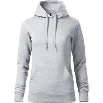 Dámská mikina MALFINI Projmutá dámská klokanka Cape s kapucí s podšívkou Barva: světle šedý melír, Velikost: XXL