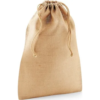 Jutový sáček v různých velikostech Westford Mill Barva: Přírodní, Velikost: S (25 x 30 cm) WM415