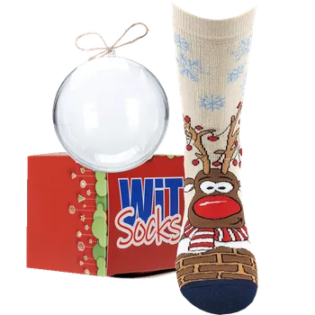 Pánské ponožky Termo Rudy 5 ve vánoční kouli + krabička (Velikost 35-41)