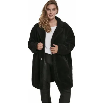 Dámský kabát Ležérní dámský kožešinkový oversize kabátek Urban Classics Barva: Černá, Velikost: 3XL