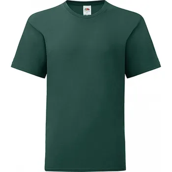 Chlapecké tílko Dětské slim-fit tričko Iconic Fruit of the Loom 150 g/m Barva: Zelená lesní, Velikost: 104 F130K