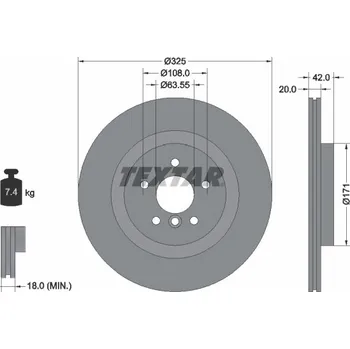 Brzdový kotouč Brzdový kotouč TEXTAR 92318105