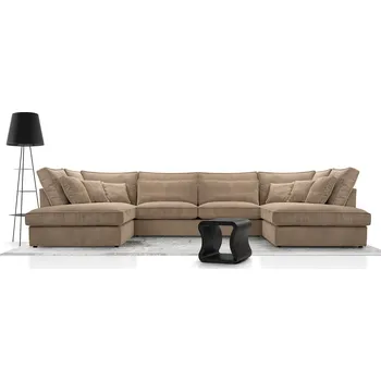 Sedací souprava Rohová sedačka CORINA U světle hnědá